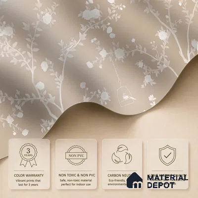 Aura in the Garden Chinoiserie Clay Beige Customized Wallpaper Handmade(Luxury)