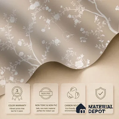 Aura in the Garden Chinoiserie Clay Beige Customized Wallpaper Silk Sheen (Super Luxury)