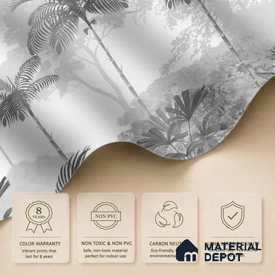 Kovalam, Monotone Tropical Canvas Wallpaper | Customised Size Wallpaper