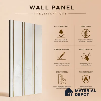 White Plain Colour Louver PN 05308 8 ft x 4.8 inch Charcoal Panel - 12 mm | Suitable for Feature Wall, TV Unit & Living Room | Width is Subjected to 5% Variation