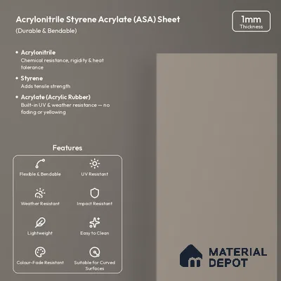 Mocha Brown Solid Colors Look LM 26009 8 ft x 4 ft Matte Finish ASA Laminate - 1 mm