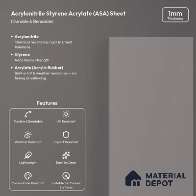 Steel Grey Solid Colors Look LM 26010 8 ft x 4 ft Matte Finish ASA Laminate - 1 mm