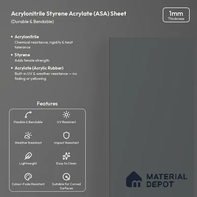 Dark Grey Solid Colors Look LM 26011 8 ft x 4 ft Matte Finish ASA Laminate - 1 mm