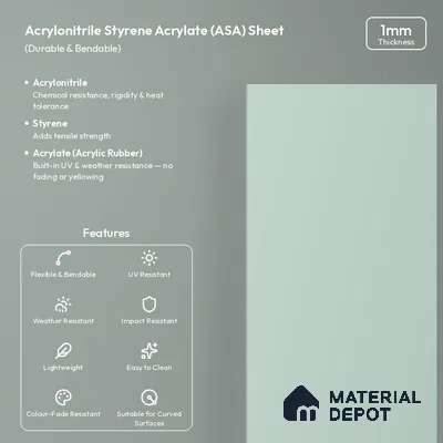 Seafoam Green Solid Colors Look LM 26012 8 ft x 4 ft Matte Finish ASA Laminate - 1 mm