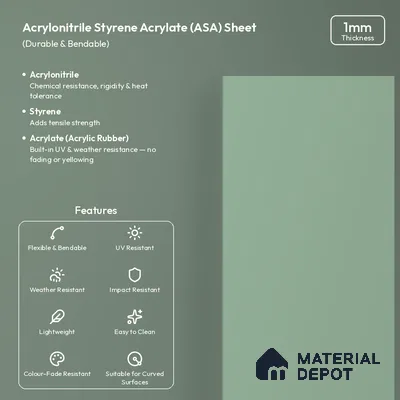 Sage Green Solid Colors Look LM 26016 8 ft x 4 ft Matte Finish ASA Laminate - 1 mm