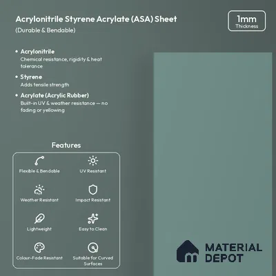 Teal Blue Solid Colors Look LM 26017 8 ft x 4 ft Matte Finish ASA Laminate - 1 mm