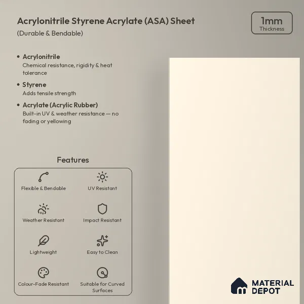 Classic Ivory Solid Colors Look LM 26028 8 ft x 4 ft Matte Finish ASA Laminate - 1 mm