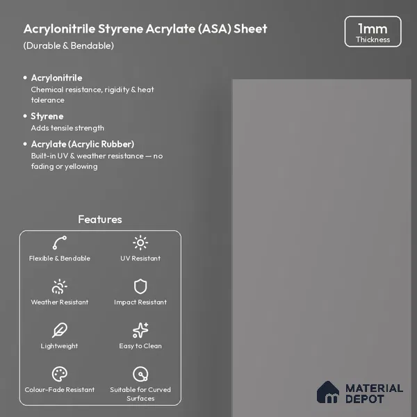 Stone Grey Solid Colors Look LM 26039 8 ft x 4 ft Matte Finish ASA Laminate - 1 mm