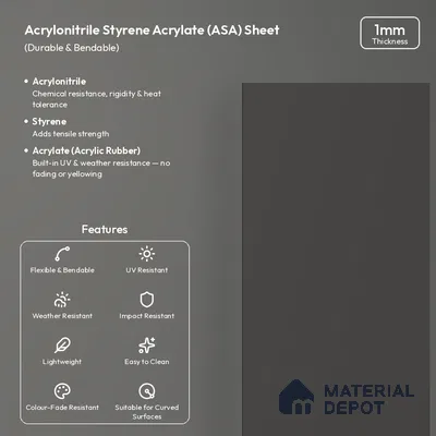 Graphite Grey Solid Colors Look LM 26041 8 ft x 4 ft Matte Finish ASA Laminate - 1 mm