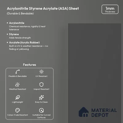 Graphite Grey Solid Colors Look LM 26042 8 ft x 4 ft Matte Finish ASA Laminate - 1 mm