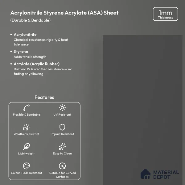 Graphite Grey Solid Colors Look LM 26042 8 ft x 4 ft Matte Finish ASA Laminate - 1 mm
