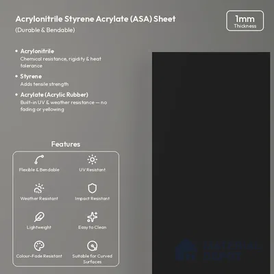 Graphite Black Solid Colors Look LM 26043 8 ft x 4 ft Matte Finish ASA Laminate - 1 mm