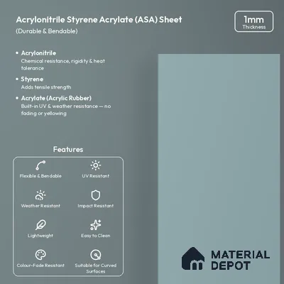 Powder Blue Solid Colors Look LM 26045 8 ft x 4 ft Matte Finish ASA Laminate - 1 mm