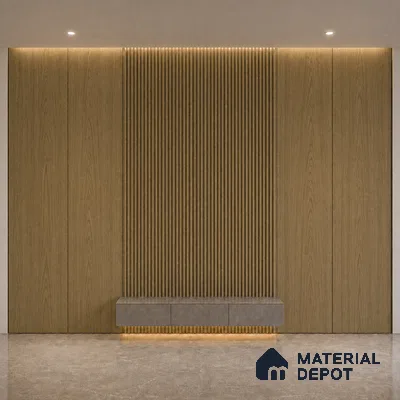 Spiced Walnut 10 ft x 0.45 ft (3060x140 mm) Pyramid Design Interior & Exterior Wall & Ceiling Panel - 14 mm | Suitable for Balcony, Facade & Open Area | Width is Subjected to 5% Variation