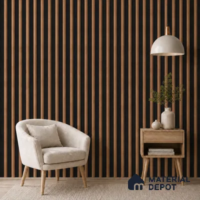 Spiced Walnut 10 ft x 0.6 ft (3060x180 mm) Dual Tone Arch Design Interior & Exterior Wall & Ceiling Panel - 17 mm | Suitable for Balcony, Facade & Open Area | Width is Subjected to 5% Variation