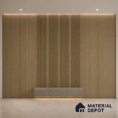 Spiced Walnut 10 ft x 0.68 ft (3060x208 mm) Curve Design Interior & Exterior Wall & Ceiling Panel - 10 mm | Suitable for Balcony, Facade & Open Area | Width is Subjected to 5% Variation