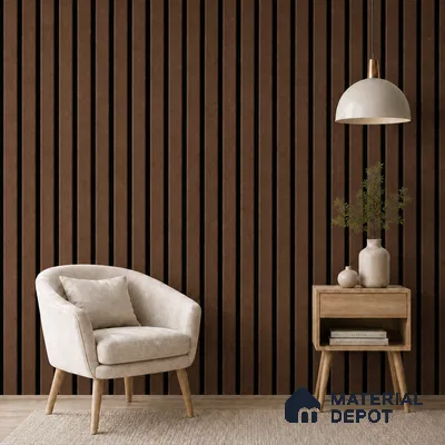Mahogany 10 ft x 0.5 ft (3060x150 mm) Dual Tone Linea Design Interior & Exterior Wall & Ceiling Panel - 15 mm | Suitable for Balcony, Facade & Open Area | Width is Subjected to 5% Variation