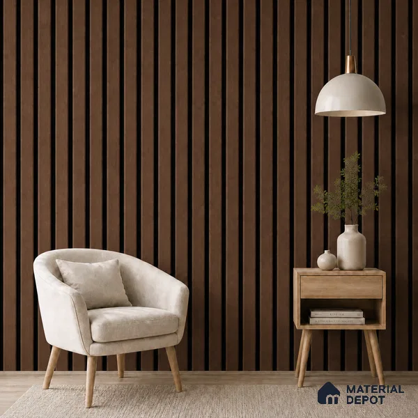Mahogany 10 ft x 0.5 ft (3060x150 mm) Dual Tone Linea Design Interior & Exterior Wall & Ceiling Panel - 15 mm | Suitable for Balcony, Facade & Open Area | Width is Subjected to 5% Variation