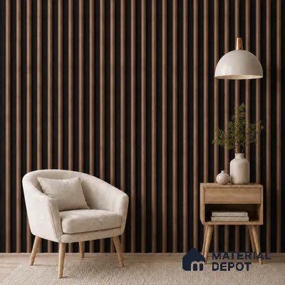 Mahogany 10 ft x 0.6 ft (3060x180 mm) Dual Tone Arch Design Interior & Exterior Wall & Ceiling Panel - 17 mm | Suitable for Balcony, Facade & Open Area | Width is Subjected to 5% Variation
