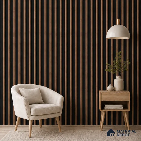 Mahogany 10 ft x 0.6 ft (3060x180 mm) Dual Tone Arch Design Interior & Exterior Wall & Ceiling Panel - 17 mm | Suitable for Balcony, Facade & Open Area | Width is Subjected to 5% Variation