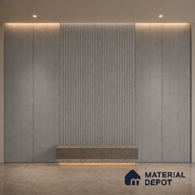 Ash Wood Grey 10 ft x 0.45 ft (3060x140 mm) Pyramid Design Interior & Exterior Wall & Ceiling Panel - 14 mm | Suitable for Balcony, Facade & Open Area | Width is Subjected to 5% Variation