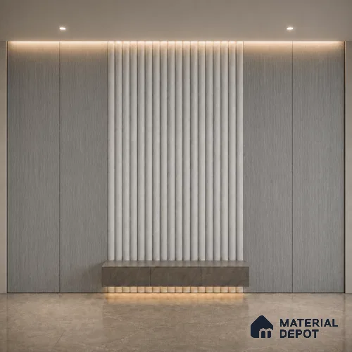 Ash Wood Grey 10 ft x 0.6 ft (3060x180 mm) Arch Design Interior & Exterior Wall & Ceiling Panel - 17 mm | Suitable for Balcony, Facade & Open Area | Width is Subjected to 5% Variation