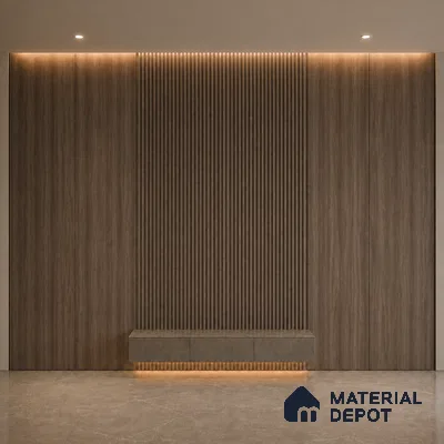 Royal Nut 10 ft x 0.45 ft (3060x140 mm) Pyramid Design Interior & Exterior Wall & Ceiling Panel - 14 mm | Suitable for Balcony, Facade & Open Area | Width is Subjected to 5% Variation