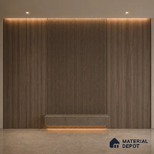 Royal Nut 10 ft x 0.45 ft (3060x140 mm) Pyramid Design Interior & Exterior Wall & Ceiling Panel - 14 mm | Suitable for Balcony, Facade & Open Area | Width is Subjected to 5% Variation