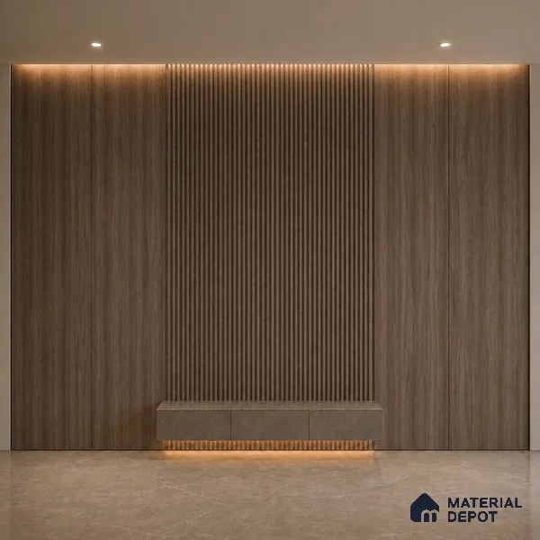 Royal Nut 10 ft x 0.45 ft (3060x140 mm) Pyramid Design Interior & Exterior Wall & Ceiling Panel - 14 mm | Suitable for Balcony, Facade & Open Area | Width is Subjected to 5% Variation