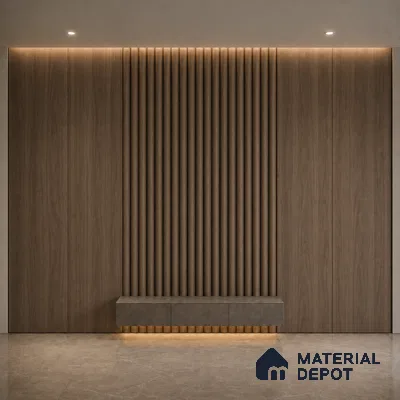 Royal Nut 10 ft x 0.6 ft (3060x180 mm) Arch Design Interior & Exterior Wall & Ceiling Panel - 17 mm | Suitable for Balcony, Facade & Open Area | Width is Subjected to 5% Variation