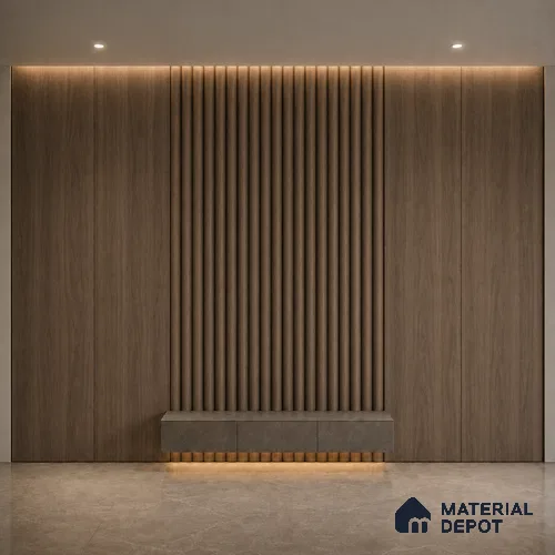 Royal Nut 10 ft x 0.6 ft (3060x180 mm) Arch Design Interior & Exterior Wall & Ceiling Panel - 17 mm | Suitable for Balcony, Facade & Open Area | Width is Subjected to 5% Variation