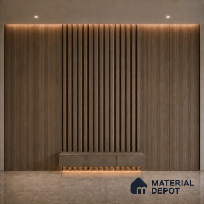 Royal Nut 10 ft x 0.5 ft (3060x150 mm) Linea Design Interior & Exterior Wall & Ceiling Panel - 15 mm | Suitable for Balcony, Facade & Open Area | Width is Subjected to 5% Variation