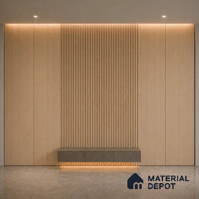 Beech Wood 10 ft x 0.5 ft (3060x150 mm) Linea Design Interior & Exterior Wall & Ceiling Panel - 15 mm | Suitable for Balcony, Facade & Open Area | Width is Subjected to 5% Variation