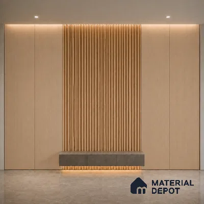 Beech Wood 10 ft x 0.6 ft (3060x180 mm) Arch Design Interior & Exterior Wall & Ceiling Panel - 17 mm | Suitable for Balcony, Facade & Open Area | Width is Subjected to 5% Variation