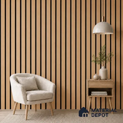 Beech Wood 10 ft x 0.5 ft (3060x150 mm) Dual Tone Linea Design Interior & Exterior Wall & Ceiling Panel - 15 mm | Suitable for Balcony, Facade & Open Area | Width is Subjected to 5% Variation