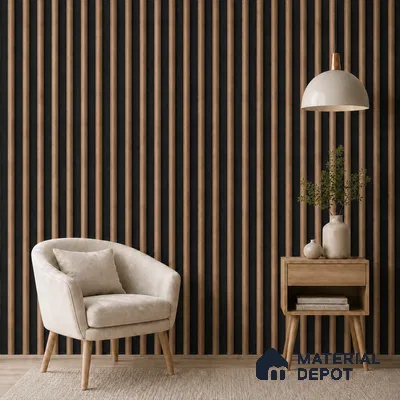 Beech Wood 10 ft x 0.6 ft (3060x180 mm) Dual Tone Arch Design Interior & Exterior Wall & Ceiling Panel - 17 mm | Suitable for Balcony, Facade & Open Area | Width is Subjected to 5% Variation
