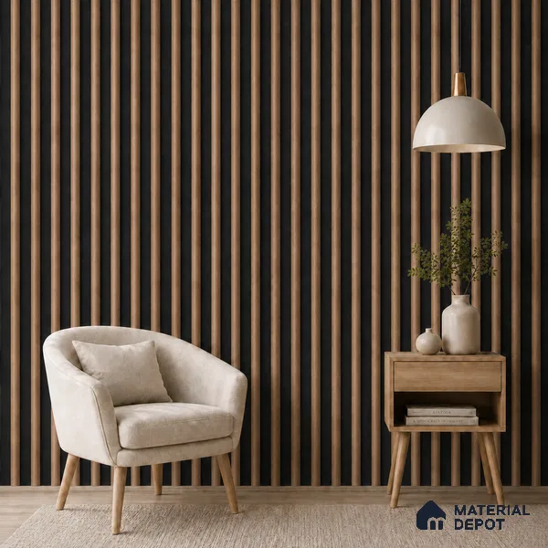 Beech Wood 10 ft x 0.6 ft (3060x180 mm) Dual Tone Arch Design Interior & Exterior Wall & Ceiling Panel - 17 mm | Suitable for Balcony, Facade & Open Area | Width is Subjected to 5% Variation