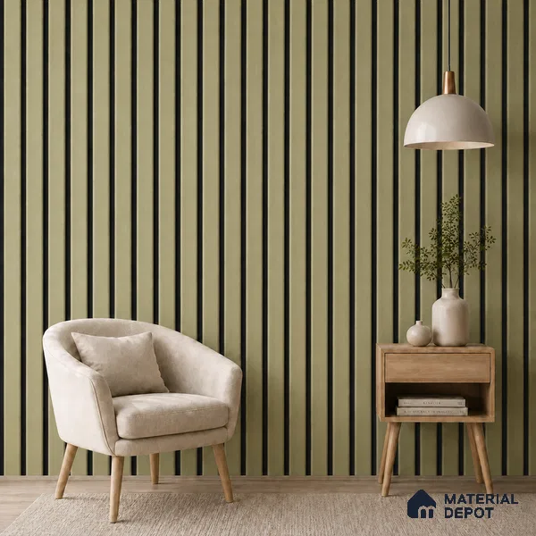 Gold 10 ft x 0.5 ft (3060x150 mm) Dual Tone Linea Design Interior & Exterior Wall & Ceiling Panel - 15 mm | Suitable for Balcony, Facade & Open Area | Width is Subjected to 5% Variation