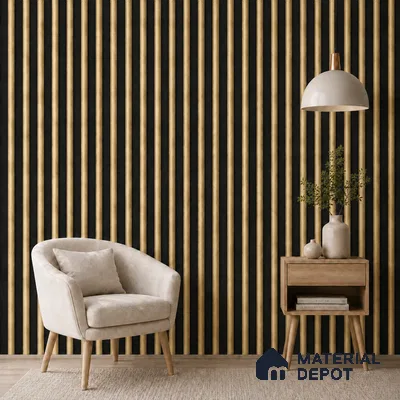 Gold 10 ft x 0.6 ft (3060x180 mm) Dual Tone Arch Design Interior & Exterior Wall & Ceiling Panel - 17 mm | Suitable for Balcony, Facade & Open Area | Width is Subjected to 5% Variation