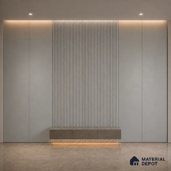 Silver 10 ft x 0.45 ft (3060x140 mm) Pyramid Design Interior & Exterior Wall & Ceiling Panel - 14 mm | Suitable for Balcony, Facade & Open Area | Width is Subjected to 5% Variation
