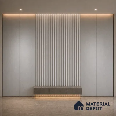 Silver 10 ft x 0.6 ft (3060x180 mm) Arch Design Interior & Exterior Wall & Ceiling Panel - 17 mm | Suitable for Balcony, Facade & Open Area | Width is Subjected to 5% Variation