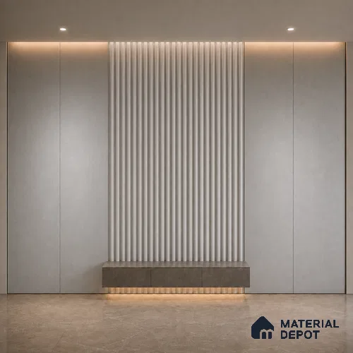 Silver 10 ft x 0.6 ft (3060x180 mm) Arch Design Interior & Exterior Wall & Ceiling Panel - 17 mm | Suitable for Balcony, Facade & Open Area | Width is Subjected to 5% Variation