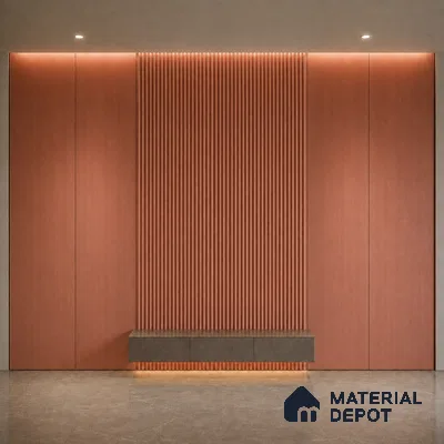 Copper 10 ft x 0.45 ft (3060x140 mm) Pyramid Design Interior & Exterior Wall & Ceiling Panel - 14 mm | Suitable for Balcony, Facade & Open Area | Width is Subjected to 5% Variation
