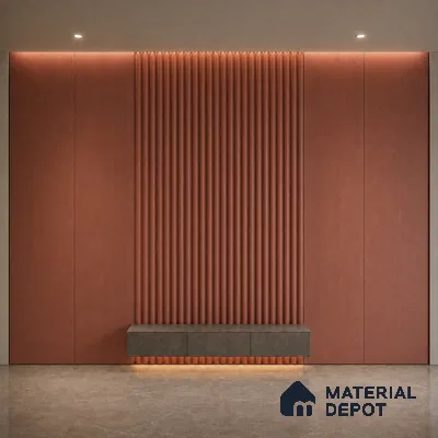 Copper 10 ft x 0.6 ft (3060x180 mm) Arch Design Interior & Exterior Wall & Ceiling Panel - 17 mm | Suitable for Balcony, Facade & Open Area | Width is Subjected to 5% Variation
