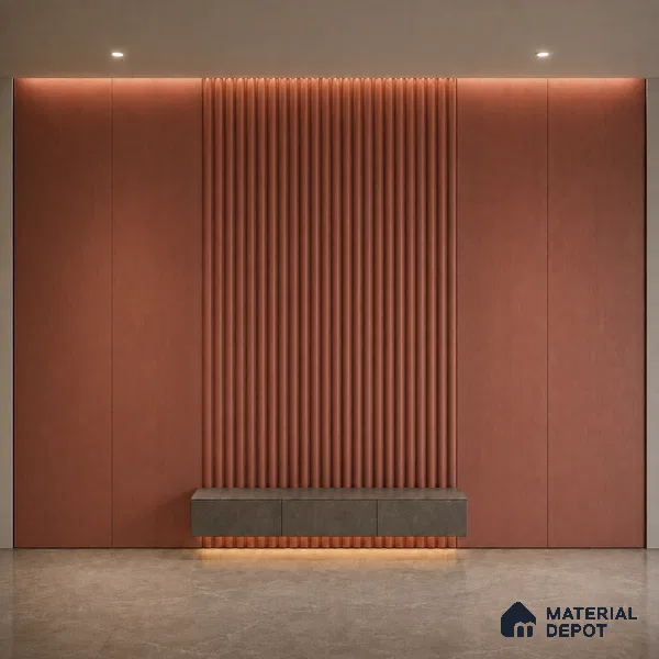 Copper 10 ft x 0.6 ft (3060x180 mm) Arch Design Interior & Exterior Wall & Ceiling Panel - 17 mm | Suitable for Balcony, Facade & Open Area | Width is Subjected to 5% Variation