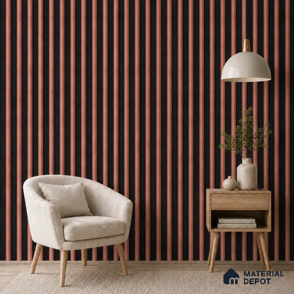 Copper 10 ft x 0.6 ft (3060x180 mm) Dual Tone Arch Design Interior & Exterior Wall & Ceiling Panel - 17 mm | Suitable for Balcony, Facade & Open Area | Width is Subjected to 5% Variation