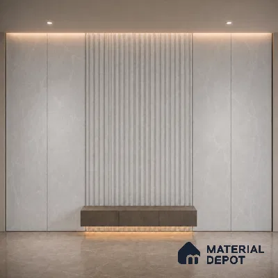 Armani Grey 10 ft x 0.5 ft (3060x150 mm) Linea Design Interior & Exterior Wall & Ceiling Panel - 15 mm | Suitable for Balcony, Facade & Open Area | Width is Subjected to 5% Variation