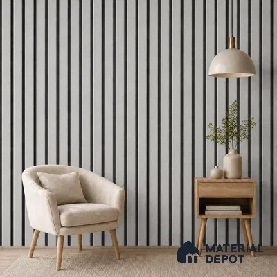 Armani Grey 10 ft x 0.5 ft (3060x150 mm) Dual Tone Linea Design Interior & Exterior Wall & Ceiling Panel - 15 mm | Suitable for Balcony, Facade & Open Area | Width is Subjected to 5% Variation