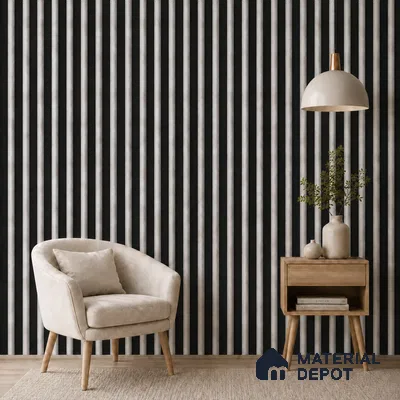Armani Grey 10 ft x 0.6 ft (3060x180 mm) Dual Tone Arch Design Interior & Exterior Wall & Ceiling Panel - 17 mm | Suitable for Balcony, Facade & Open Area | Width is Subjected to 5% Variation