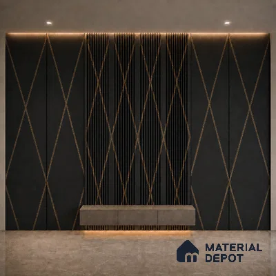 Portoro 10 ft x 0.68 ft (3060x208 mm) Curve Design Interior & Exterior Wall & Ceiling Panel - 10 mm | Suitable for Balcony, Facade & Open Area | Width is Subjected to 5% Variation